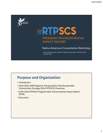 Purpose and Organization  Introduction  Draft 2016  2040 Regional Transportation