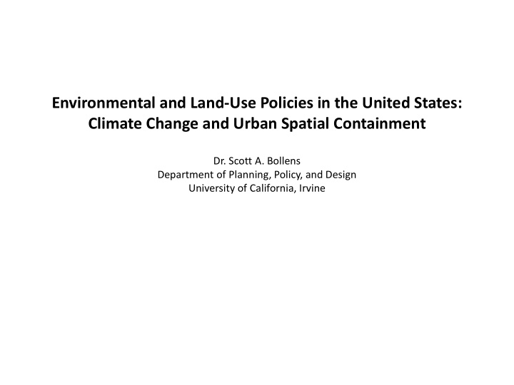 environmental and land use policies in the united states