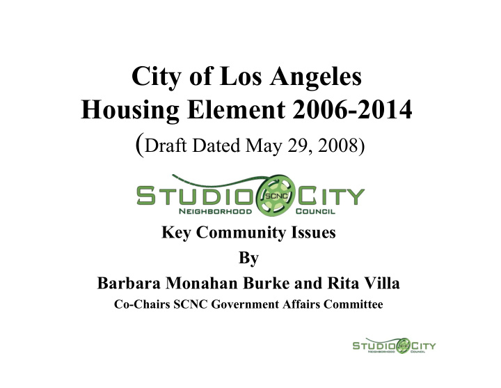 city of los angeles housing element 2006 2014