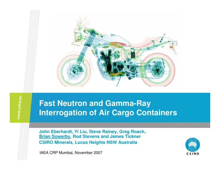 fast neutron and gamma ray interrogation of air cargo