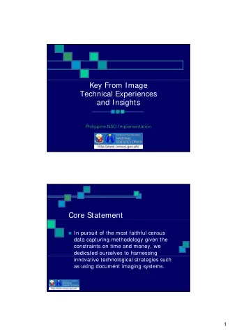Key From Image  Technical Experiences  and Insights  Philippine NSO Implementation  Core Statement
