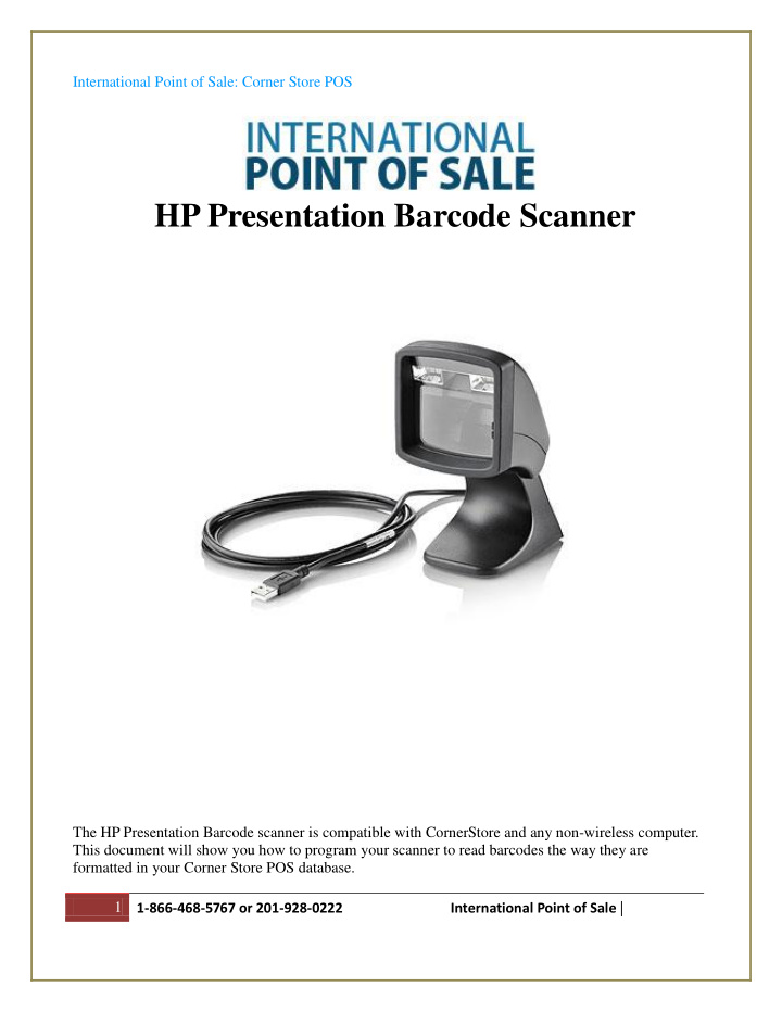hp presentation barcode scanner