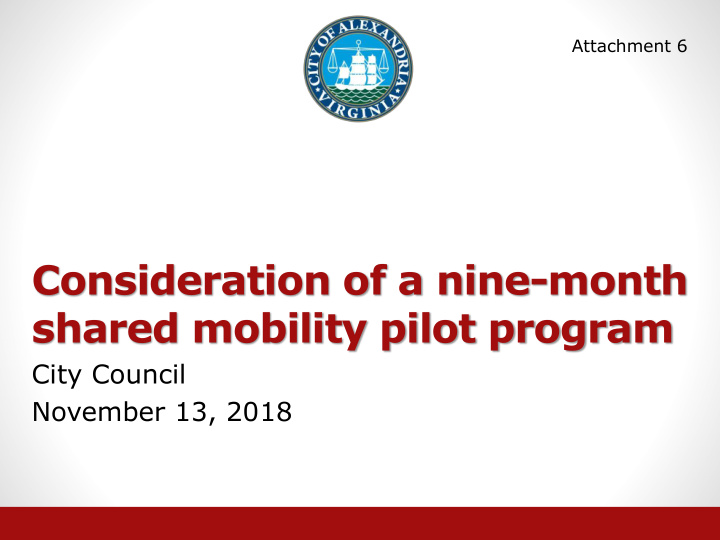 shared mobility pilot program