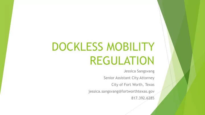 dockless mobility regulation