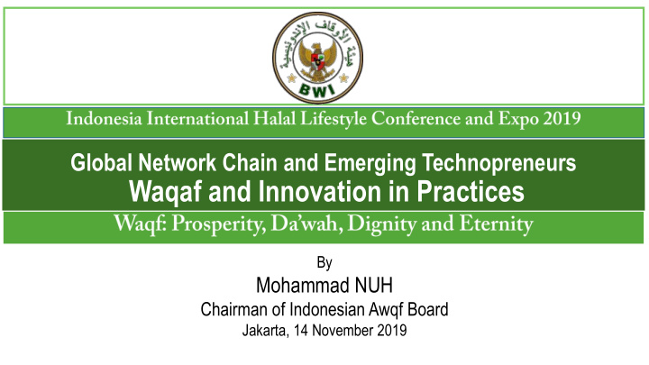waqaf and innovation in practices