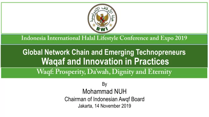waqaf and innovation in practices