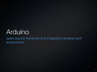 Arduino  open-source hardware and integrated development  environment  1  Goals of this