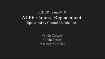 ALPR Camera Replacement  Sponsored by Control Module, Inc  Gavin Colwell  Cavin Farley  Zachary
