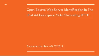 Open-Source Web Server Identification In The  IPv4 Address Space: Side-Channeling HTTP  Ruben van