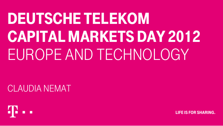 deutsche telekom capital markets day 2012 europe and