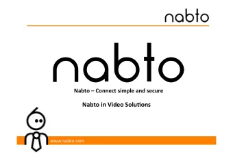 Nabto  in  Video  Solu/ons
