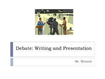 Debate: Writing and Presentation  Mr. Winand  Debate Proposition  America is losing its competitive