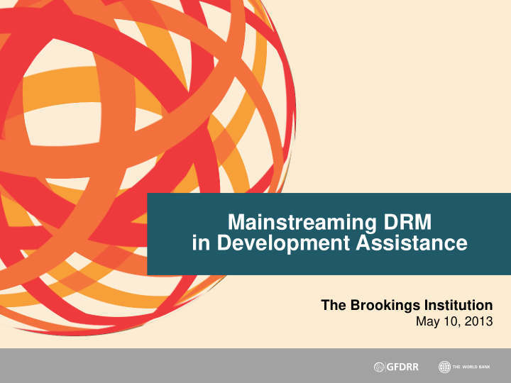 mainstreaming drm in development assistance