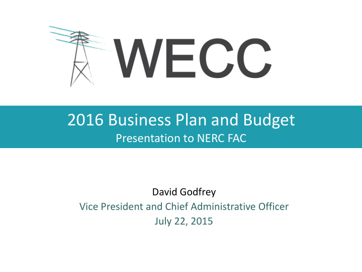 2016 business plan and budget