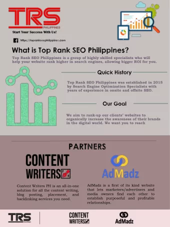 Top Rank SEO Philippines was established in 2015  by Search Engine Optimization Specialists with