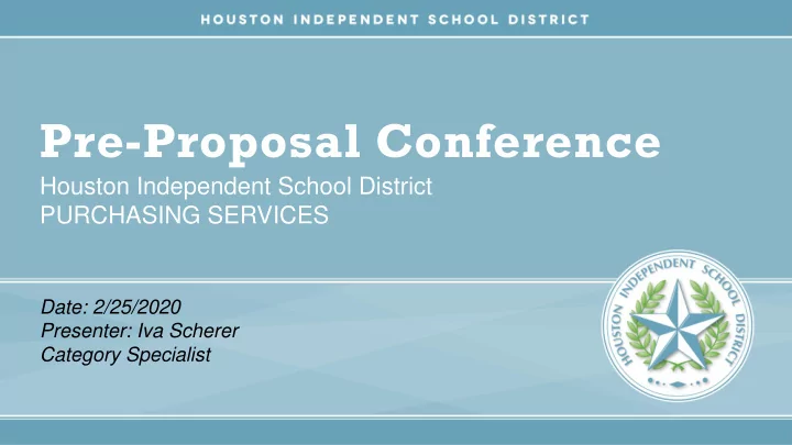 pre proposal conference