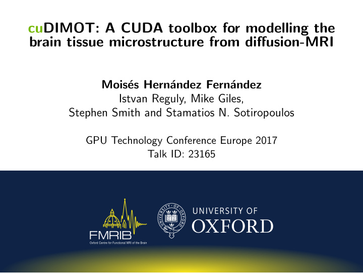 cudimot a cuda toolbox for modelling the brain tissue