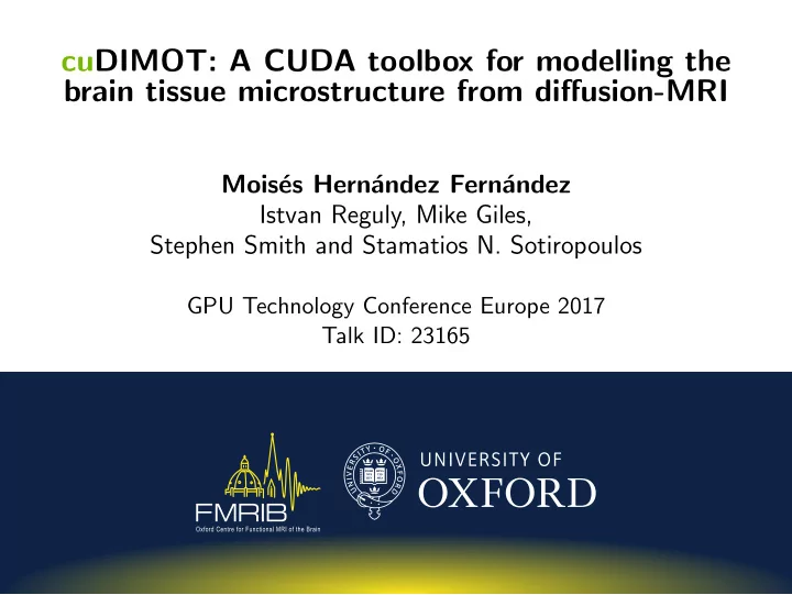 cudimot a cuda toolbox for modelling the brain tissue