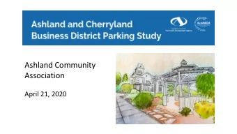 Ashland Community  Association  April 21, 2020  Project Team  Introductions  Alameda County