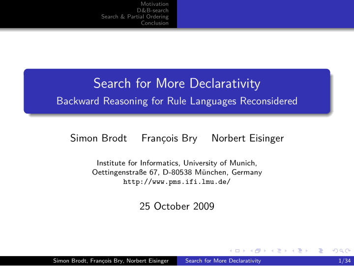 search for more declarativity