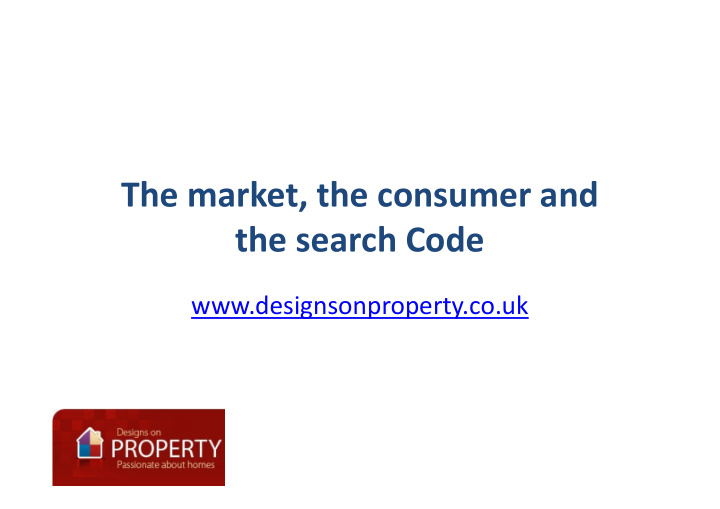 the market the consumer and the search code the search