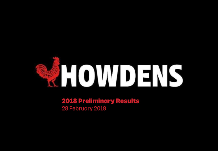 2018 preliminary results
