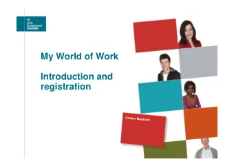 My World of Work  Introduction and  registration  Skills Development Scotland  Skills Development