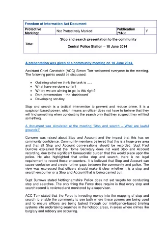 Freedom of Information Act Document  Protective  Publication  Not Protectively Marked  Y  Marking: