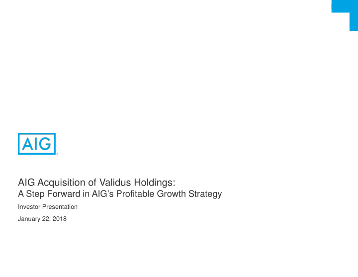aig acquisition of validus holdings