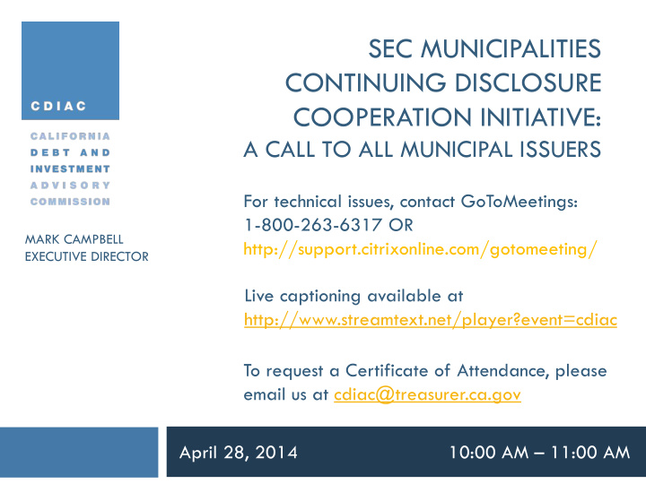 sec municipalities continuing disclosure cooperation