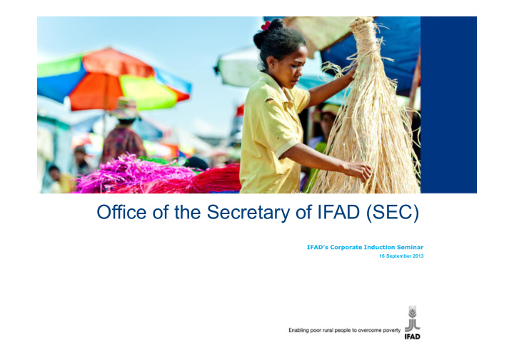 office of the secretary of ifad sec