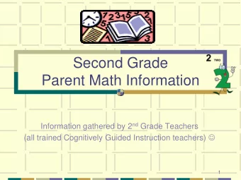 Second Grade  Parent Math Information Information gathered by 2 nd Grade Teachers (all trained