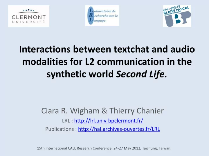 interactions between textchat and audio