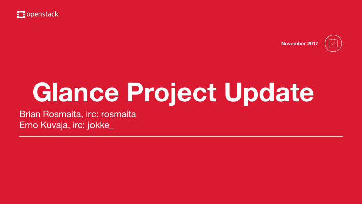 glance project update