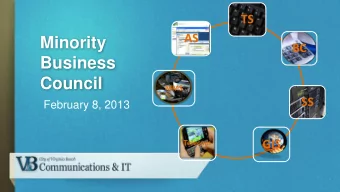 Minority  BC  Business  Council  MMS  SS  February 8, 2013  GIS  Telecom  Mission Statement  To