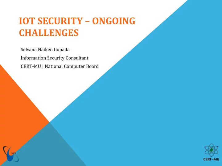 iot security ongoing challenges