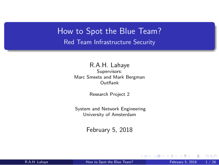 how to spot the blue team