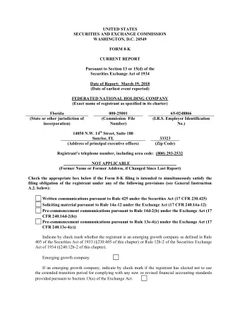 UNITED STATES SECURITIES AND EXCHANGE COMMISSION WASHINGTON, D.C. 20549 FORM 8-K CURRENT REPORT