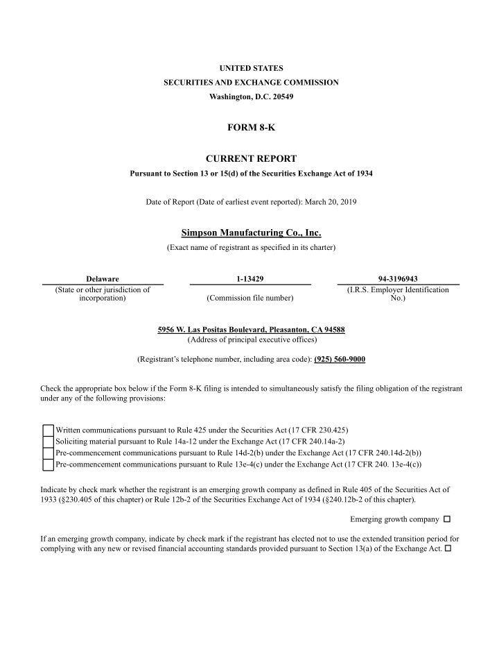 form 8 k current report