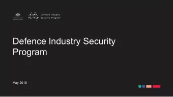 Defence Industry Security  Program  May 2019  2  Security Environment    Corporate Espionage