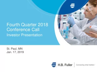 Fourth Quarter 2018  Conference Call  Investor Presentation  St. Paul, MN  Jan. 17, 2019  2  Safe