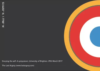 53.6450 N, 1.7798 W  Storying the self: A symposium, University of Brighton. 29th March 2017