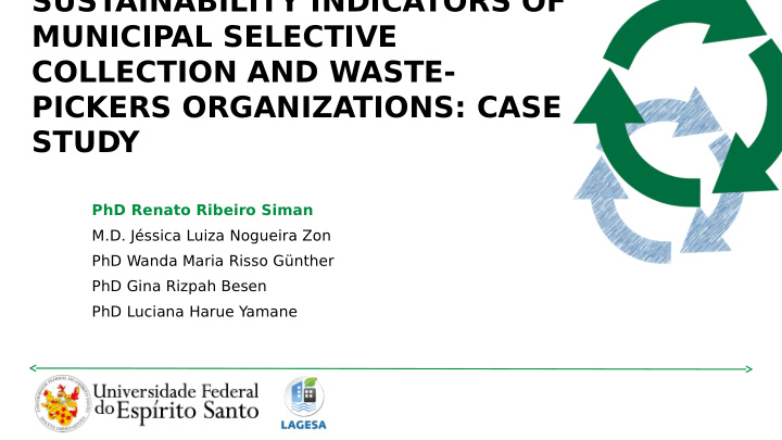 sustainability indicators of municipal selective