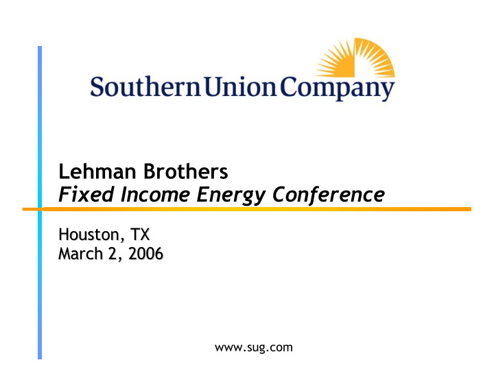 lehman brothers fixed income energy conference