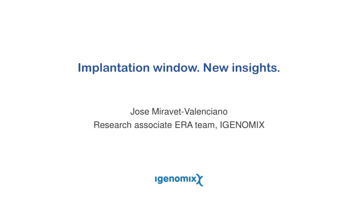 implantation window new insights