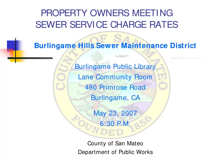 property owners meeting sewer service charge rates