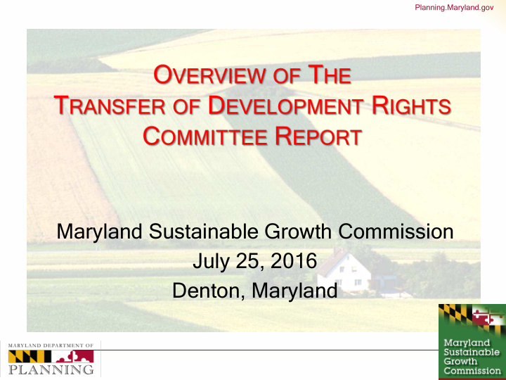 maryland sustainable growth commission july 25 2016