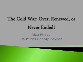 Matt Phipps  Dr. Patrick Donnay, Advisor  The importance of this issue is monumental  because it