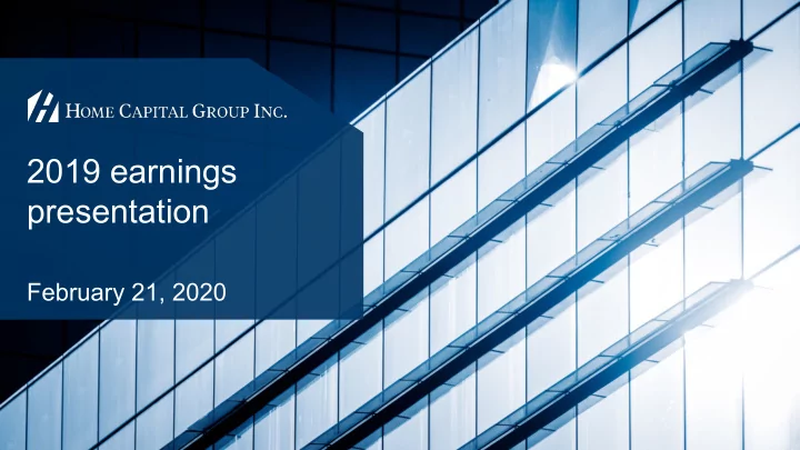 2019 earnings presentation