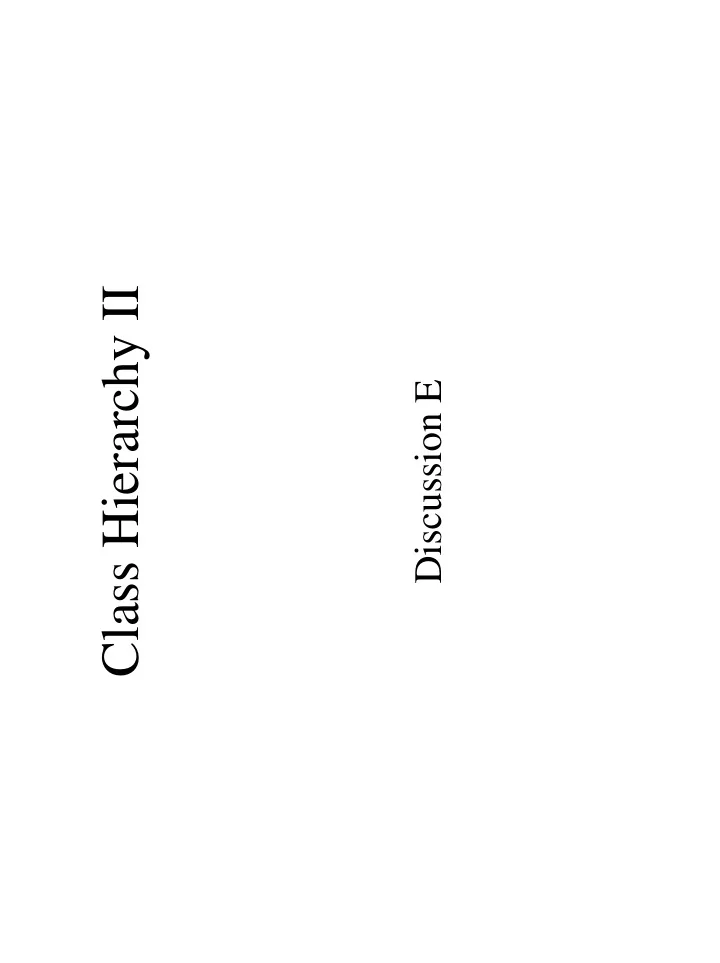 class hierarchy ii